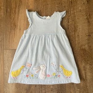 SPRING STRIPED DRESS 18M BUNNY/DUCK